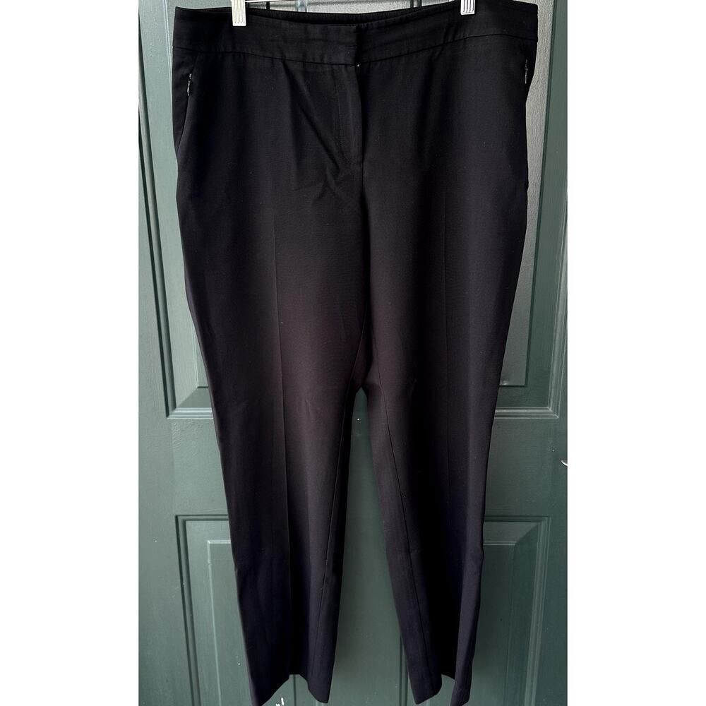 Chico's Black Straight Leg Dress Pants Trousers Sz 12 Short for Office, Work